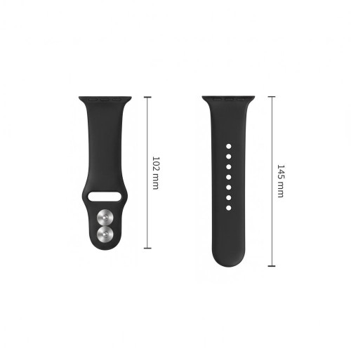 Tech-protect Silicone Apple Watch 8 / 9 / 10 / 11 / 12 / Se / Ultra (44 / 45 / 46 / 49 Mm) Black, όψη 3
