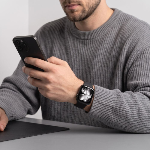 Tech-protect Silicone Apple Watch 8 / 9 / 10 / 11 / 12 / Se / Ultra (44 / 45 / 46 / 49 Mm) Black, όψη 4