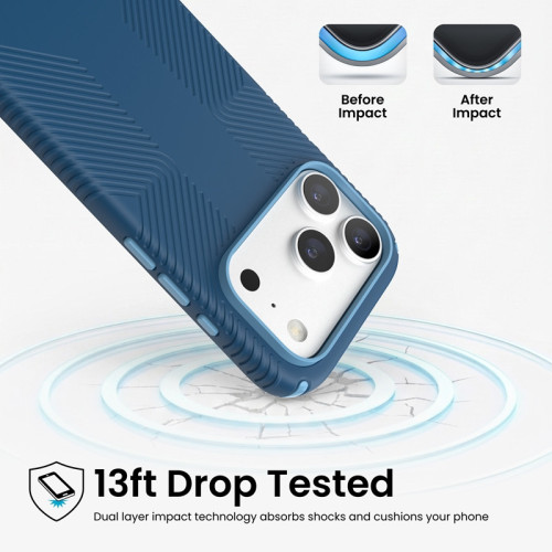 Speck Presidio2 Grip MagSafe - Etui iPhone 18 Pro / 17 Pro (Deep Sea), view 3