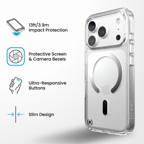 Speck Presidio Perfect Clear MagSafe - Etui iPhone 18 Pro / 17 Pro (Clear), view 5