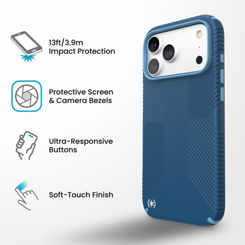 Speck Presidio2 Grip MagSafe - Etui iPhone 18 Pro Max / 17 Pro Max (Deep Sea), pohled 5