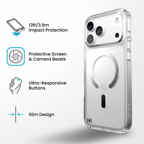 Speck Presidio Perfect Clear MagSafe - Etui iPhone 18 Pro Max / 17 Pro Max (Clear), pohled 5