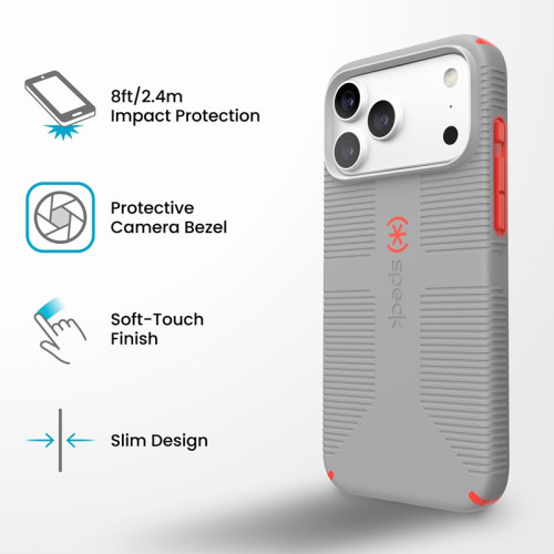 Speck Candyshell Grip MagSafe - Etui iPhone 18 Pro Max / 17 Pro Max (Overcast Grey), pohled 5
