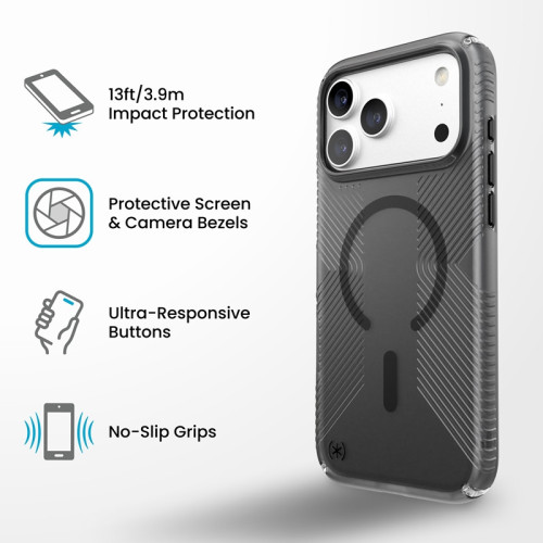 Speck Presidio Lux Grip MagSafe - Etui iPhone 18 Pro Max / 17 Pro Max (Obsidian), pohled 5
