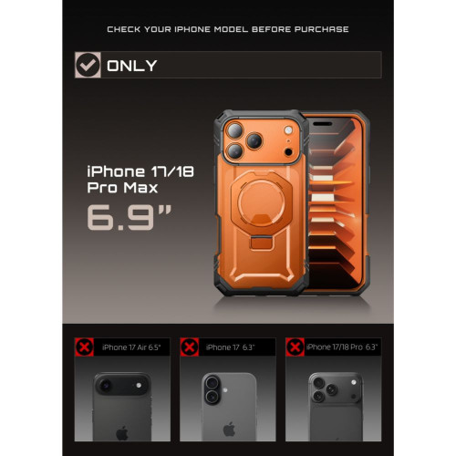 Supcase Grip Pro Mag Magsafe Iphone 17 Pro Max / 18 Pro Max Coral, view 7