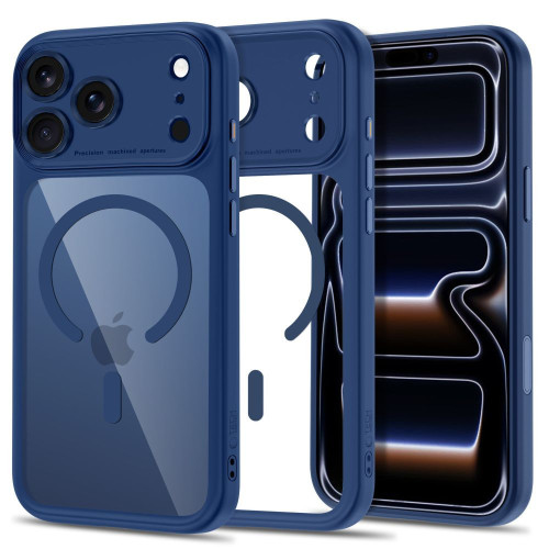 Tech-protect Magpeak Magsafe Cc Iphone 17 Pro / 18 Pro Deep Blue/clear