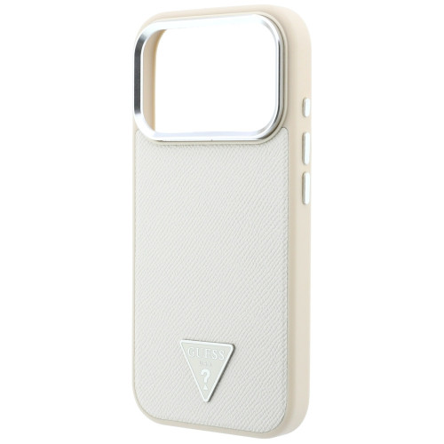 Etui Guess Grained Triangle Logo MagSafe do iPhone 18 Pro / 17 Pro beżowy, nézet 6