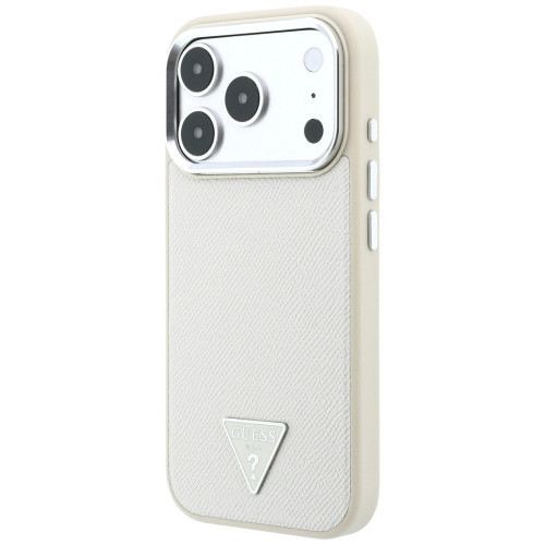 Etui Guess Grained Triangle Logo MagSafe do iPhone 18 Pro Max / 17 Pro Max beżowy, view 2