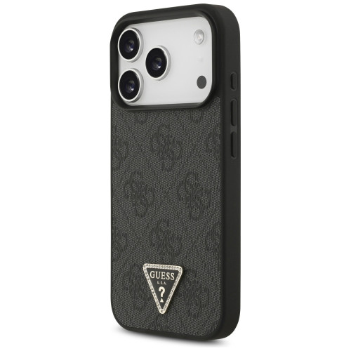 Etui Guess Leather 4G Triangle Strass MagSafe do iPhone 18 Pro / 17 Pro czarny, view 2