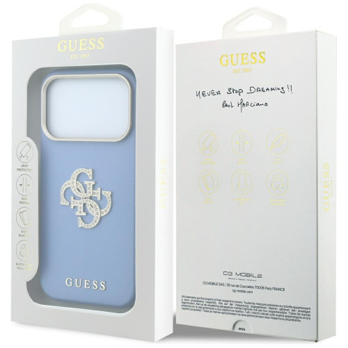 Etui Guess Smooth & Big Strass Logo do iPhone 18 Pro Max / 17 Pro Max niebieski, nézet 8