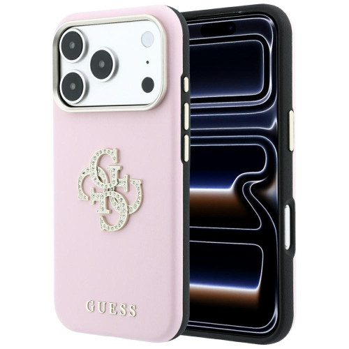 Etui Guess Smooth & Big Strass Logo do iPhone 18 Pro Max / 17 Pro Max różowy