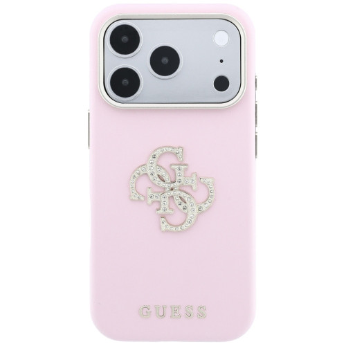 Etui Guess Smooth & Big Strass Logo do iPhone 18 Pro Max / 17 Pro Max różowy, view 3