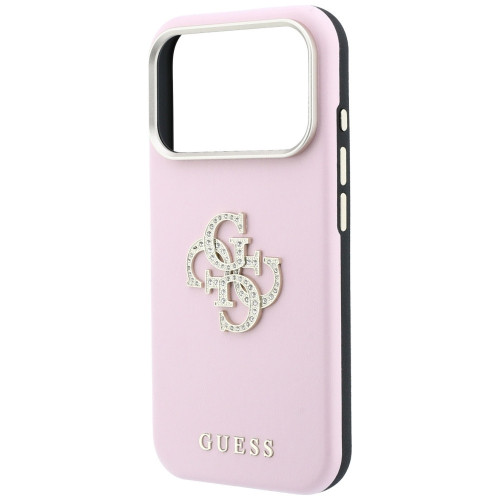 Etui Guess Smooth & Big Strass Logo do iPhone 18 Pro Max / 17 Pro Max różowy, nézet 6