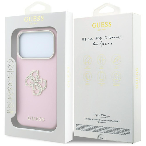 Etui Guess Smooth & Big Strass Logo do iPhone 18 Pro Max / 17 Pro Max różowy, nézet 8