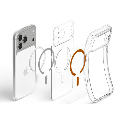 Spigen Ultra Hybrid Magsafe Iphone 17 Pro Max / 18 Pro Max Clear/orange, view 5