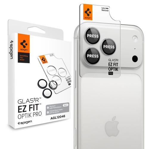 OsŁona Aparatu Spigen Optik Pro Glas.tr Ez Fit Camera Protector 2-pack Iphone 18 Pro / 18 Pro Max Silver