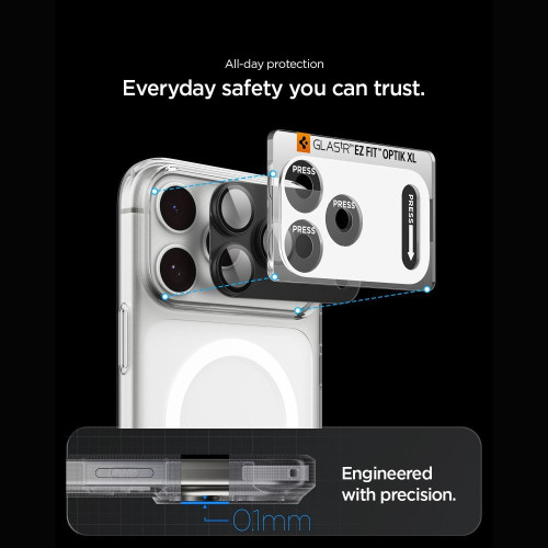 OsŁona Aparatu Spigen Optik Pro Xl Glas.tr Ez Fit Camera Protector Iphone 18 Pro Max Dark Grey, widok 6