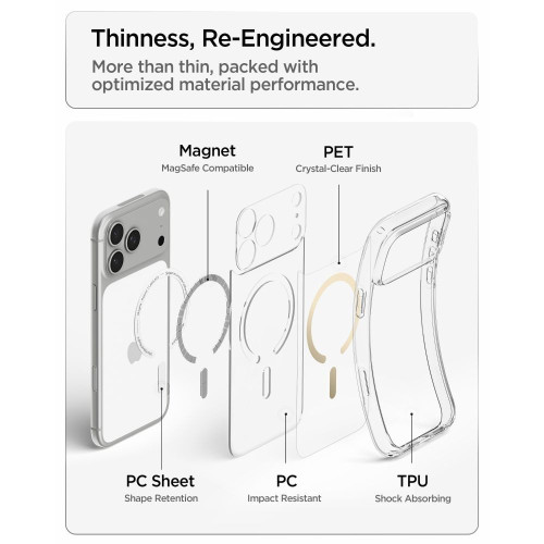 Spigen Ultra Hybrid Magsafe Iphone 17 Pro / 18 Pro Clear/gold, widok 8