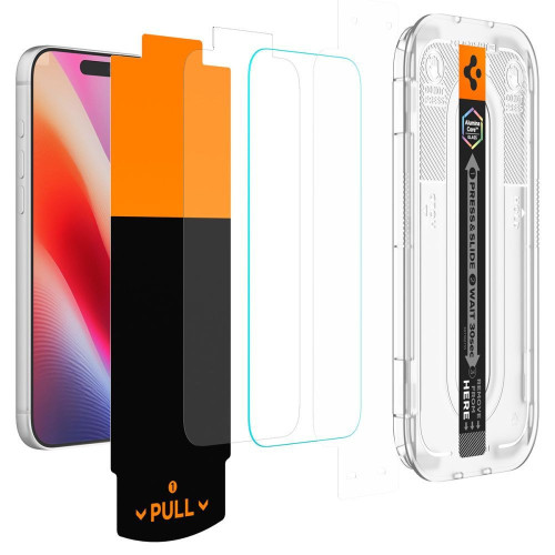 SzkŁo Hartowane Spigen Glas.tr Ez Fit Pro Hd Ac 2-pack Iphone 16 Pro / 17 / 17 Pro / 18 Pro Clear, widok 2