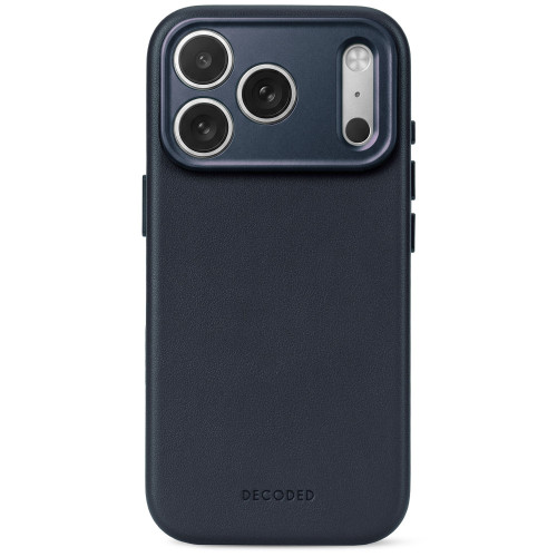 Decoded Leather Backcover - skórzane etui do iPhone 18 Pro / 17 Pro kompatybilne z MagSafe (midnight)