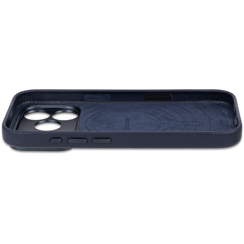 Decoded Leather Backcover - skórzane etui do iPhone 18 Pro / 17 Pro kompatybilne z MagSafe (midnight), widok 6