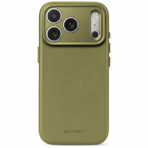 Decoded Leather Backcover - skórzane etui do iPhone 18 Pro / 17 Pro kompatybilne z MagSafe (moss green), pohled 2