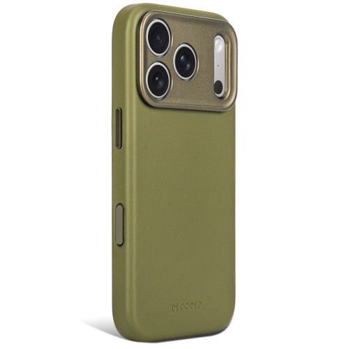 Decoded Leather Backcover - skórzane etui do iPhone 18 Pro / 17 Pro kompatybilne z MagSafe (moss green), pohled 3