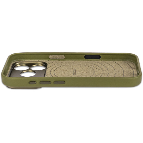 Decoded Leather Backcover - skórzane etui do iPhone 18 Pro / 17 Pro kompatybilne z MagSafe (moss green), Ansicht 6