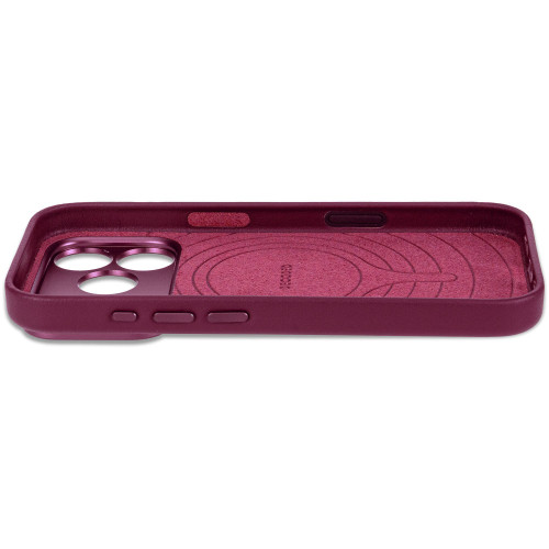 Decoded Leather Backcover - skórzane etui do iPhone 18 Pro / 17 Pro kompatybilne z MagSafe (aubergine), view 6