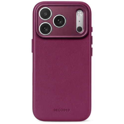 Decoded Leather Backcover - skórzane etui do iPhone 18 Pro Max / 17 Pro Max kompatybilne z MagSafe (aubergine)