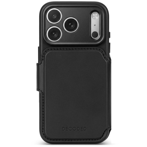 Decoded Leather Detachable Wallet - skórzane etui do iPhone 18 Pro Max / 17 Pro Max kompatybilne z MagSafe (black)