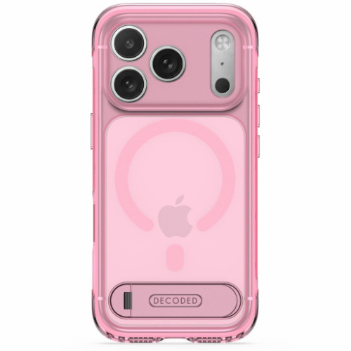 Decoded AntiMicrobial Hybrid Stand Backcover - etui z podstawką do iPhone 18 Pro / 17 Pro kompatybilne z MagSafe (clear pink), pohled 2