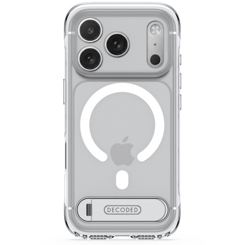 Decoded AntiMicrobial Hybrid Stand Backcover - etui z podstawką do iPhone 18 Pro / 17 Pro kompatybilne z MagSafe (clear)