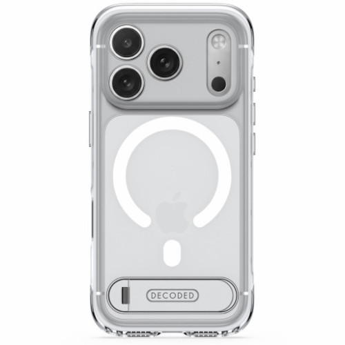 Decoded AntiMicrobial Hybrid Stand Backcover - etui z podstawką do iPhone 18 Pro / 17 Pro kompatybilne z MagSafe (frosted white), widok 2