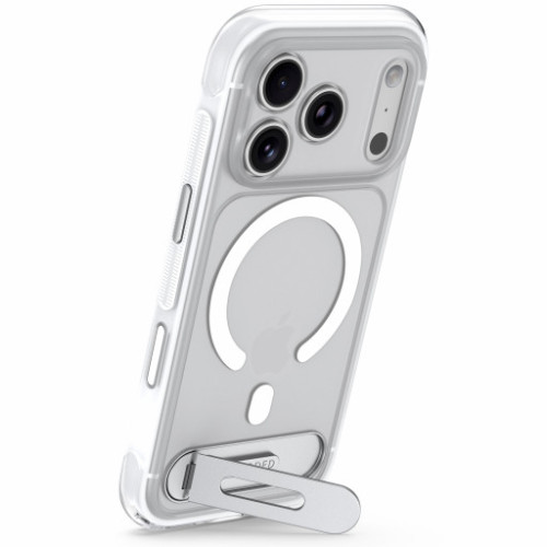 Decoded AntiMicrobial Hybrid Stand Backcover - etui z podstawką do iPhone 18 Pro / 17 Pro kompatybilne z MagSafe (frosted white), widok 4