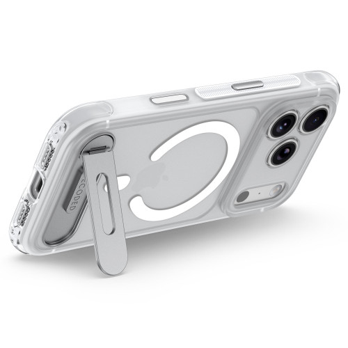 Decoded AntiMicrobial Hybrid Stand Backcover - etui z podstawką do iPhone 18 Pro / 17 Pro kompatybilne z MagSafe (frosted white), widok 6
