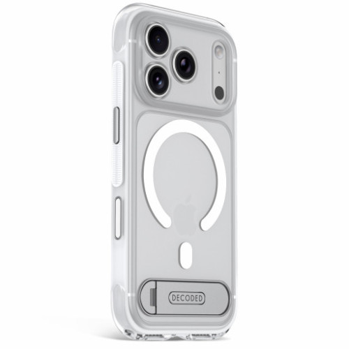 Decoded AntiMicrobial Hybrid Stand Backcover - etui z podstawką do iPhone 18 Pro / 17 Pro kompatybilne z MagSafe (frosted white), widok 8
