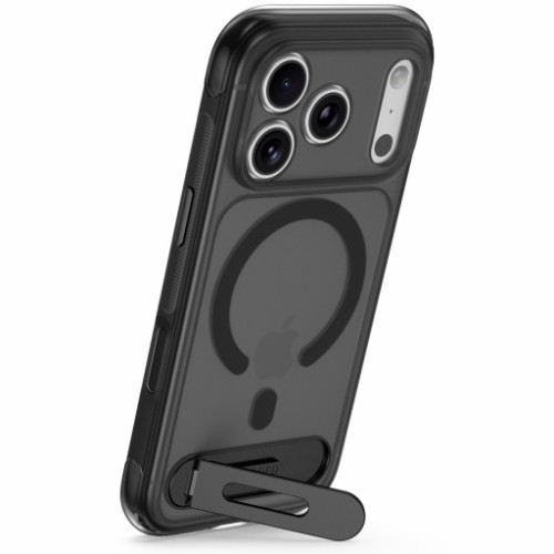 Decoded AntiMicrobial Hybrid Stand Backcover - etui z podstawką do iPhone 18 Pro / 17 Pro kompatybilne z MagSafe (frosted black), pohled 4
