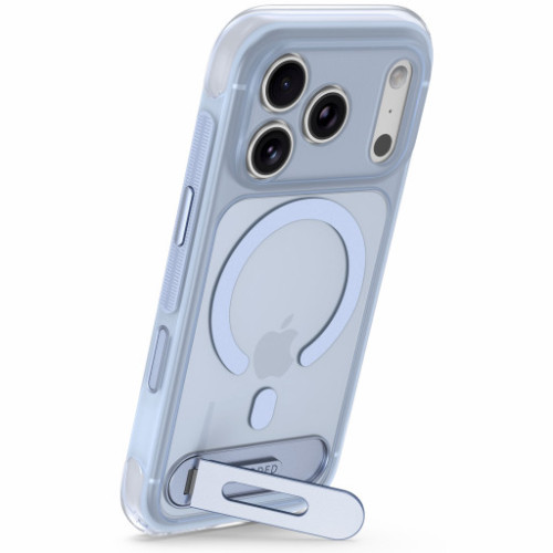 Decoded AntiMicrobial Hybrid Stand Backcover - etui z podstawką do iPhone 18 Pro / 17 Pro kompatybilne z MagSafe (clear navy), pohled 4