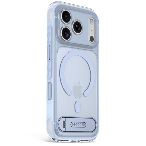 Decoded AntiMicrobial Hybrid Stand Backcover - etui z podstawką do iPhone 18 Pro / 17 Pro kompatybilne z MagSafe (clear navy), nézet 7
