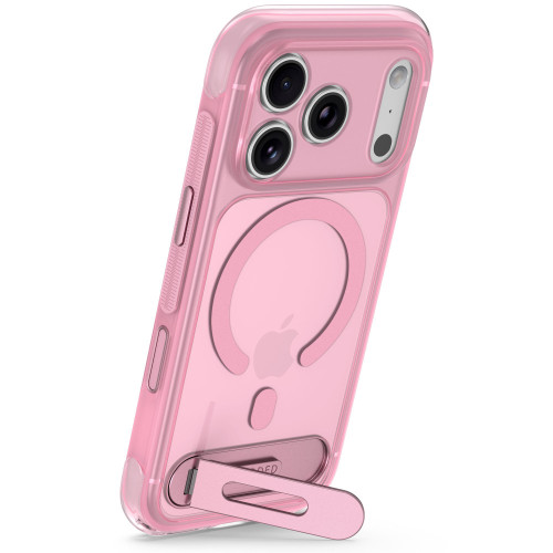 Decoded AntiMicrobial Hybrid Stand Backcover - etui z podstawką do iPhone 18 Pro Max / 17 Pro Max kompatybilne z MagSafe (clear pink), pohled 2