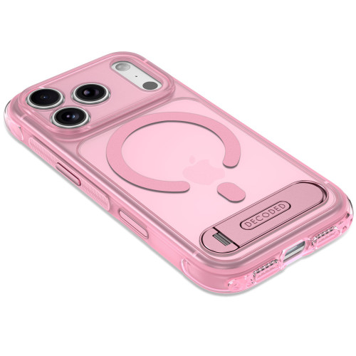 Decoded AntiMicrobial Hybrid Stand Backcover - etui z podstawką do iPhone 18 Pro Max / 17 Pro Max kompatybilne z MagSafe (clear pink), pohled 8