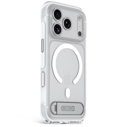 Decoded AntiMicrobial Hybrid Stand Backcover - etui z podstawką do iPhone 18 Pro Max / 17 Pro Max kompatybilne z MagSafe (frosted white), widok 5