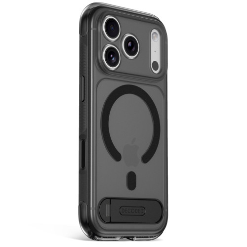 Decoded AntiMicrobial Hybrid Stand Backcover - etui z podstawką do iPhone 18 Pro Max / 17 Pro Max kompatybilne z MagSafe (frosted black), pohled 5