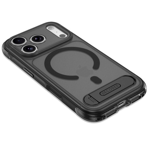 Decoded AntiMicrobial Hybrid Stand Backcover - etui z podstawką do iPhone 18 Pro Max / 17 Pro Max kompatybilne z MagSafe (frosted black), pohled 8