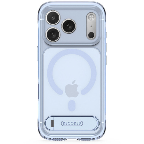Decoded AntiMicrobial Hybrid Stand Backcover - etui z podstawką do iPhone 18 Pro Max / 17 Pro Max kompatybilne z MagSafe (clear navy)