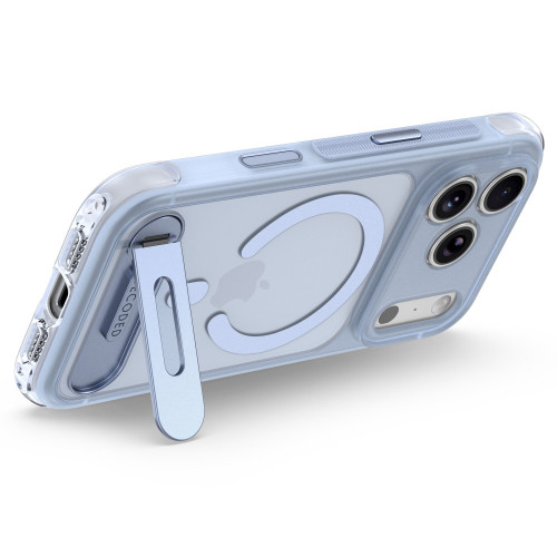 Decoded AntiMicrobial Hybrid Stand Backcover - etui z podstawką do iPhone 18 Pro Max / 17 Pro Max kompatybilne z MagSafe (clear navy), pohled 4