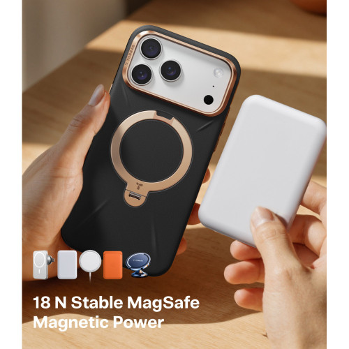 TORRAS Ostand Q3 VegSkin - etui do iPhone 18 Pro / 17 Pro kompatybilne z MagSafe (black), view 7