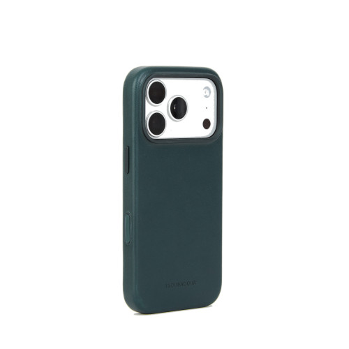 Troubadour Leather Case - etui skórzane do iPhone 18 Pro / 17 Pro kompatybilne z MagSafe (obsidian green)