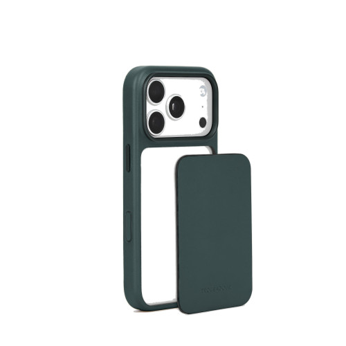 Troubadour Modular Leather Case - etui skórzane do iPhone 18 Pro / 17 Pro kompatybilne z MagSafe (obsidian green), view 3